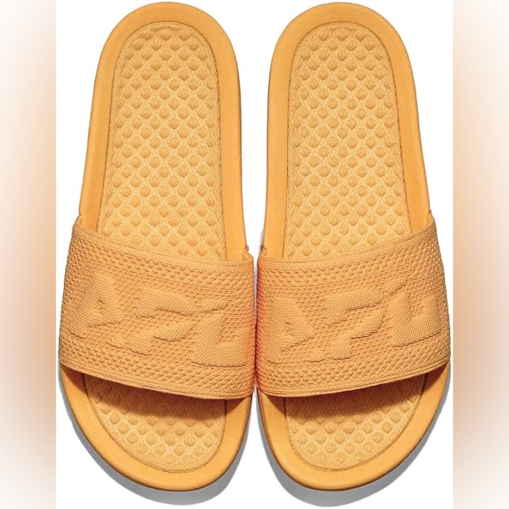 648.649.650.660. APL Sunburst Mango Slide Sandals with Woven Logo Strap